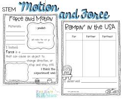 Stem Force And Motion Freebie First Grade Blue Skies Force And Motion Elementary Science First Grade Science