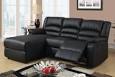 Black leather sectional with chaise and recliner 