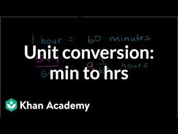 Converting Units Minutes To Hours Video Khan Academy