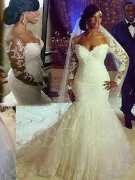 Appliques Mermaid Plus Size Wedding Dress With Long Sleeves Long Sleeve Mermaid Wedding Dress Long Sleeve Wedding Dress Lace Mermaid Fit And Flare Wedding Dress