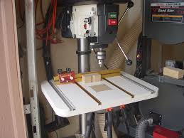 Home Grown Drill Press Table Made Of Two Layers Of Melamine With Incra Jig Hardware Added Drill Press Table Drill Press Drill