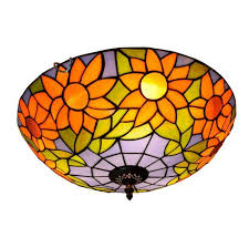 2020 Blue Glass Ceiling Light Tiffany Glass Dome Ceiling Lamp Bedroom 40cm Sun Flower Retro Stained Glass Lights Tf053 From Haoni888 424 99 Dhgate Com