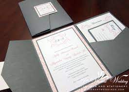Gray Pink Wedding Invitation Pocketfold Style With Pink Vintage Paisley Design Pink Invitations Pocket Wedding Invitations Grey Wedding Invitations