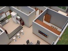 Casas Pequenas Plantas De Casas Com Cozinha Americana E 2 Quartos Planta 3d Com Tres Quartos E Cozinha Americana Youtube Modern Bungalow House Simple House Design Apartment Floor Plans