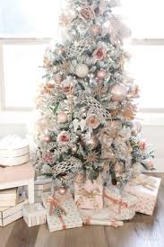 My Blush Pink Flocked Christmas Tree Christmas Tree Inspiration Rose Gold Christmas Tree Christmas Tree Themes