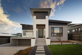 For This New Family Home The Interior Design Aesthetic Was Sleek And Modern A Strong Palette Of House Front Design House Color Palettes Exterior House Colors