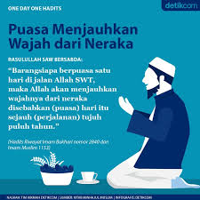 Pusat kajian hadis menyadari hal ini dan menyusun program dengan moto mudah, simpel dan menarik, cocok untuk semua kalangan, dan alhamdulillah di awal tahun hijriyah ini berhasil launching program androidnya, satu hari satu hadis. Puasa Menjauhkan Wajah Dari Neraka