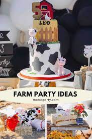 Farm animal balloons hanging in the living room. 75 Farm Barnyard Themed Party Ideas Barnyard Birthday Farm Birthday Party Farm Birthday