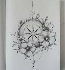 Beautiful Black And White Tattoo Drawings 1001 Ideas For A Beautiful And Meaningful Compass Tattoo In 2020 Compass Tattoo Common Tattoos Sleeve Tattoos For Women