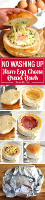 No Washing Up Ham Egg Cheese Bread Bowls