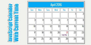 Simple And Pure Javascript Calendar With Current Time Javascript Current Time Pure Products