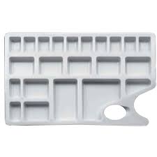 Ideal for watercolor, gouache, acrylic, oil. Khyati Medium Rectangle Shape Colour Mixing Palette Tray For Artist Students Starbox