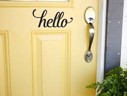 Front Door Decal, Personalized Decal, Custom Vinyl Lettering, Hello Vinyl  Decal for Door, Wall Art