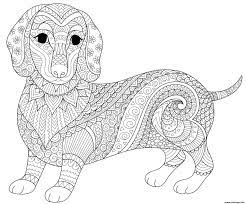 Mandala à imprimer de chien 100 mandalas zen anti stress. Coloriage Chien Saucisse Dachshund Teckel Mandala Animaux Dessin Adulte A Imprimer