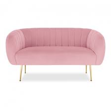 Sofa polsterung aus polyurethan in acrylfasern abgedeckt. Effie Gepolstertes 2 Sitzer Samtsofa In Blutenrosa Moderne Sofas