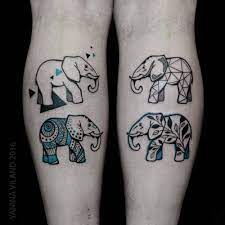 If you're a creative pair, a mother daughter watercolor tattoo is a unique, fun style to consider. Matching Elephant Tattoos For Oleg