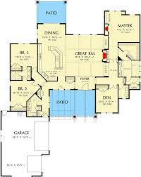 Plan 69398am Spacious One Level Living Cabin Floor Plans House Floor Plans Craftsman House Plans