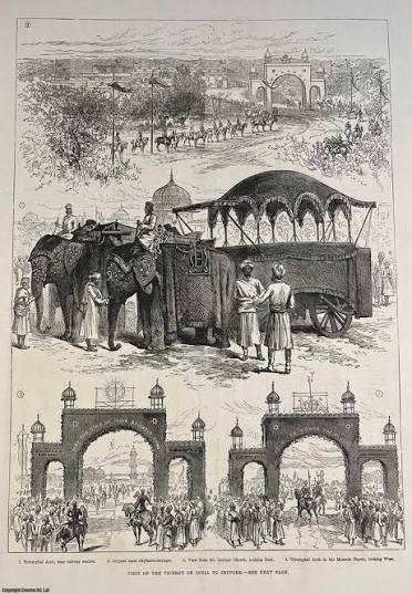Visit of the Viceroy of India to Jeypore. A rare, original print from The Illustrated London News, carefully removed and preserved : an important artifact of journalism's golden age!, 1882. | INDIA : ILLUSTRATED LONDON