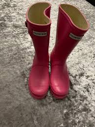 Hunter Short Rain Boots Size 4m 5f Bright Pink Gently Worn