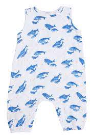 Angel Dear Sleeveless Romper Blue Whale Baby Go Round Inc