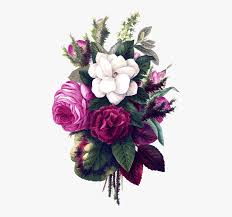 The colors in the bouquet are generally coordinated with the color of this centerpiece, either to compliment that color or bring out contrast between the different colors of your blooms. Flower Bouquet Pink Flowers Vintage Flowers Png Purple Transparent Png Kindpng