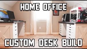 If you're feeling ambitious, you can build your own desk storage with cabinetry made from scratch, but prefab cabinets work just fine. Custom Built In Desk Home Office Work Space Youtube