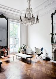 Parisian Apartment Home Decor High Ceilings Chandelier Chevron Hardwood Floor Interior Home House Interior