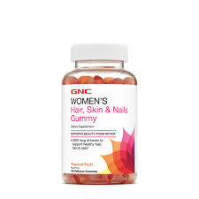 For example, biotin is one of several b vitamins that support a healthy metabolism. Gnc Women S Hair Skin Nails Gummy Tropical Fruit 150 Gummies Contains Biotin For Strong And Healthy Hair Skin And Nails Buy Online In Antigua And Barbuda At Antigua Desertcart Com Productid 38990102