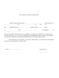 Ddtele personale nu sunt prelucrate de către sts. Declaratie Pe Propria Raspundere Doc