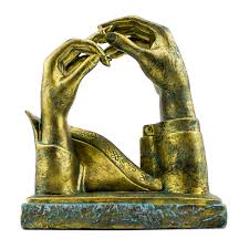 Bond of marriage wedding hands statue sculpture wedding. Ifavor123 Com With This Ring I Thee Wed Statue Bronze Look Finish Wedding Hands Centerpiece 9 99