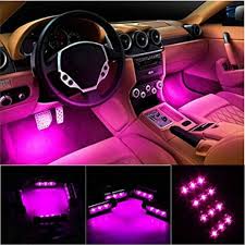 Amazon Com Car Led Strip Light Ej S Super Car 4pcs 36 Led Car Interior Lights Under Dash Lighting Waterproof Kit Atmosphere Neon Lights Strip For Car Dc 12v Pink Automotive