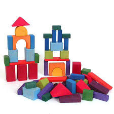 Colored Geo Blocks 60 In 2020 Wooden Wagon Construction Toys Wooden Toys