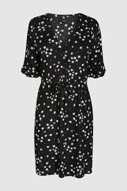 Black Ditsy Tea Dress Tea Dress Floral Tea Dress Dresses