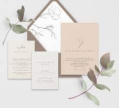 Earth Toned Wedding Invitation Template Minimal Wedding Invitation Minimalist Wedding Invitations Earth Tone Wedding