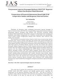 Maybe you would like to learn more about one of these? Pdf Penyusunan Laporan Keuangan Berbasis Sak Etap Koperasi Intako Dan Respon Pihak Eksternal