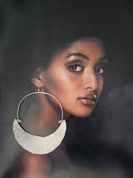 Artisan Hammered Silver Hoop Earrings: Large 5-inch Dangle