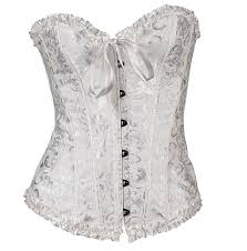 Black And White Floral Corset Women S Ruffled Satin Lining Ribbons Design Steel Bone Floral Corset Corset Shapewear Strapless Bustier Overbust Corset