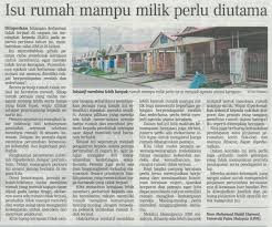 8 kesenjangan pelayanan muncul karena terbatasnya peluang untuk memperoleh pelayanan dan kesempatan berperan di bidang perumahan dan permukiman, khususnya bagi kelompok masyarakat miskin dan berpendapatan rendah. Isu Rumah Mampu Milik Perlu Diutama Universiti Putra Malaysia