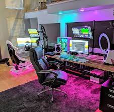 Wow This Is What You Can Call A Setup It Has Everything You Would Need It Ha Gaming Room Setup Video Game Rooms Game Room Decor