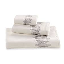 Kenneth Cole Reaction Home Frost Embroidered Hand Towel In Ivory Embroidered Bath Towels Decorative Bath Towels Embroidered Towels