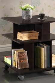 Rolling 4 Sided Bookshelf Table Looks Cool Wooden Storage Shelves Decor Modern Storage