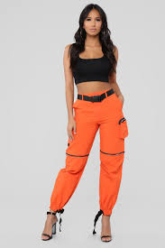 Black And Orange Cargo Pants Pocket It Cargo Joggers Orange Fashion Nova Pants Fashion Orange Pants Outfit