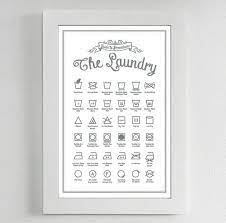 Laundry Symbols Poster Print Guide To Procedures Laundry Etsy Lavanderia Poster Simbolo