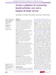 Pdf Service Evaluation Of Community Based Palliative Care