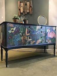 Aubusson Blue And Old Violet Tropical Painted Sideboard Annie Sloan Chalk Paint Annie Sloan Painted Furniture Painted Furniture Painted Sideboard