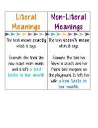 Literal And Nonliteral Anchor Chart