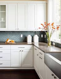 Seafoam Green Backsplash Transitional Kitchen Design Modern White Kitchen Cabinets Contemporary Kitchen