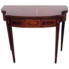 Antique Federal Style Inlaid Sheraton Console Games Table In 2020 Antique Console Table Console Table Table Games