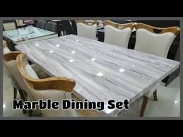 Save to favorites acadia black and white dining table. Wooden Dining Table With Marble Top Wooden Dining Table Style Furn Youtube