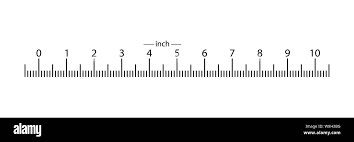 Echten Lineal 10 cm von der unteren Lage der Skala. 1 Abteilung ist 0,1 Zoll.  Transparenten Hintergrund Stock-Vektorgrafik - Alamy